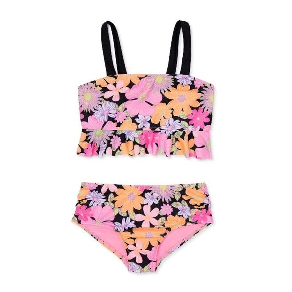 Girls Flounce Bikini & Unicorn One Piece Swimsuit Bathing Suit 2-Pack XL Plus - Picture 6 of 11